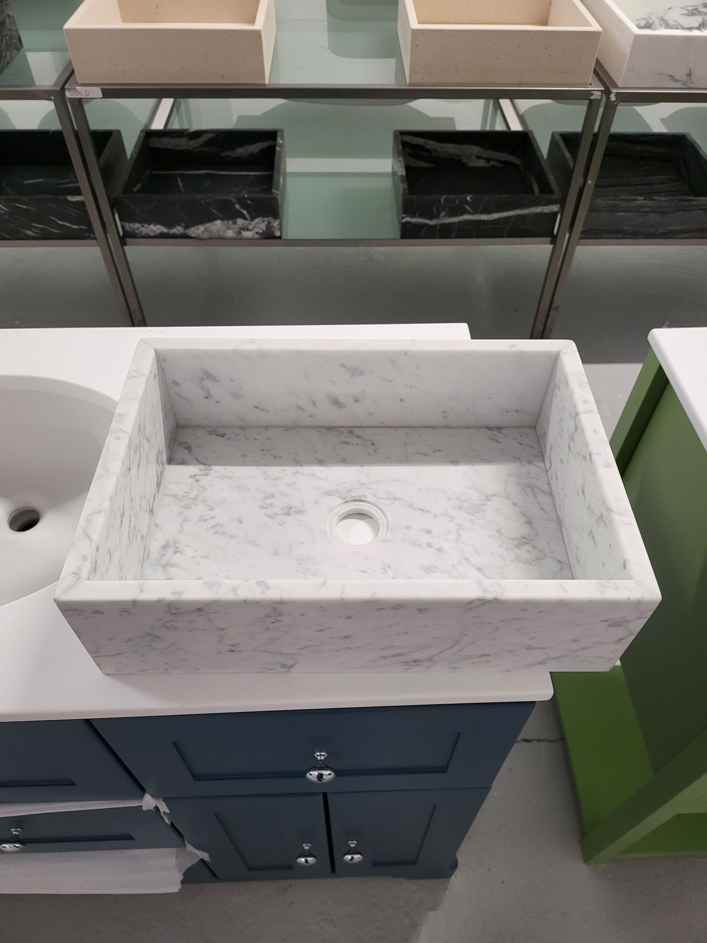 Carrara Marble Honed sit on basin