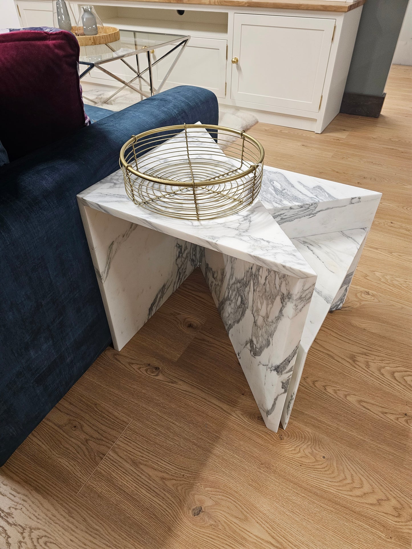 Arabescatto Honed Marble Nesting Tables