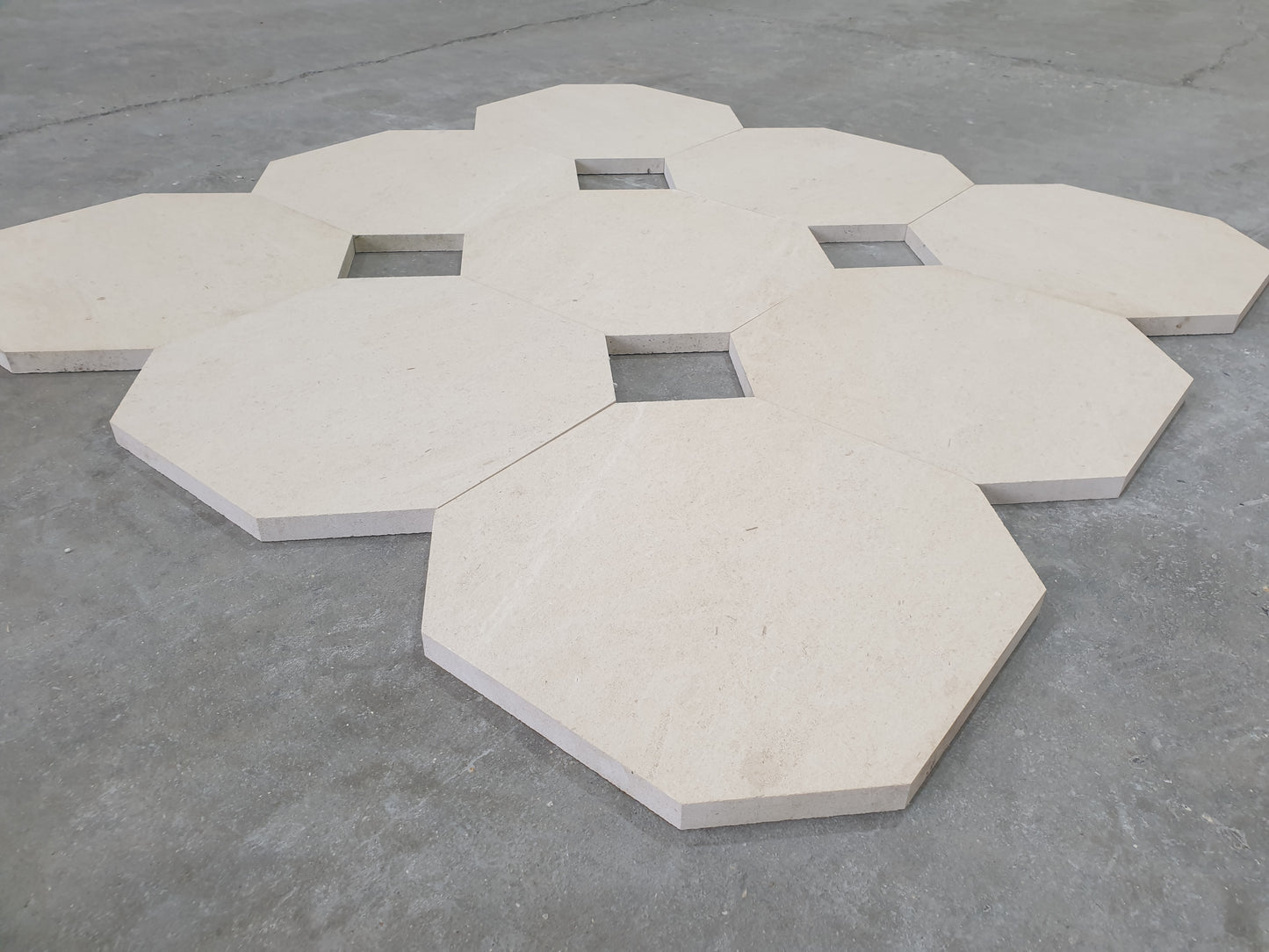 Combe Brun 330 x 330 x 20mm, all corners clipped to take 110mm Cabouchons