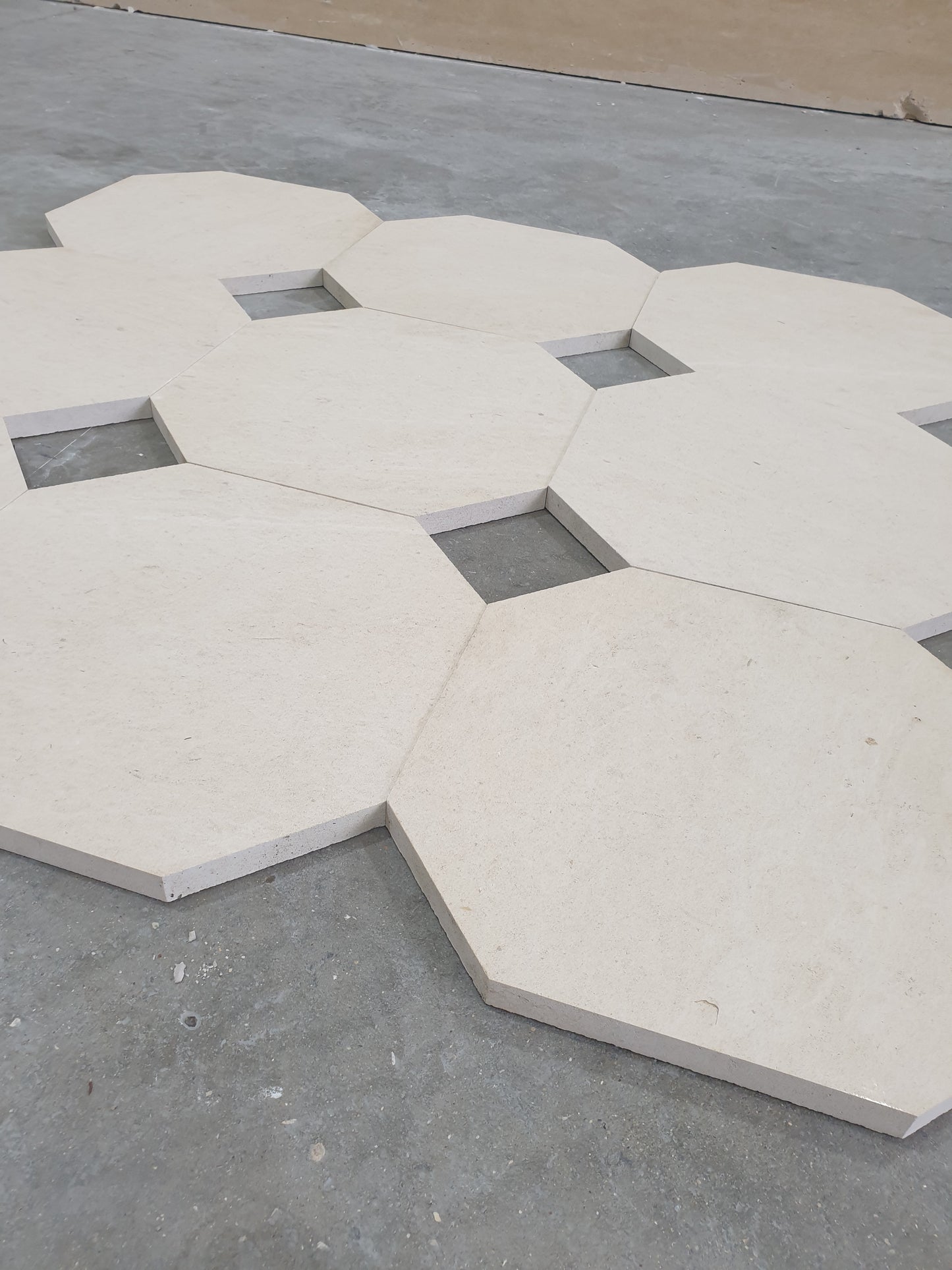 Combe Brun 330 x 330 x 20mm, all corners clipped to take 110mm Cabouchons
