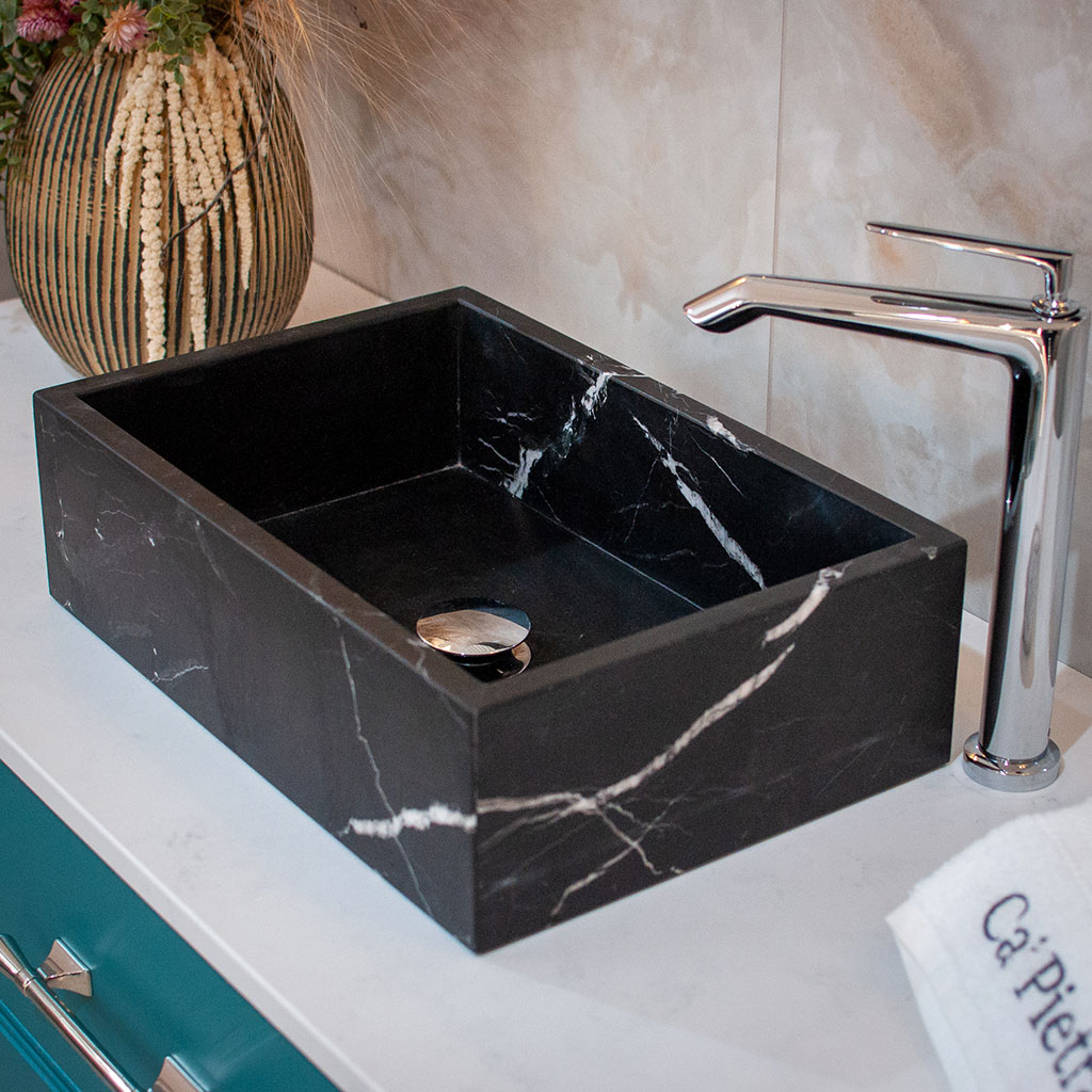 Nero Marquina Marble Honed sit on basin