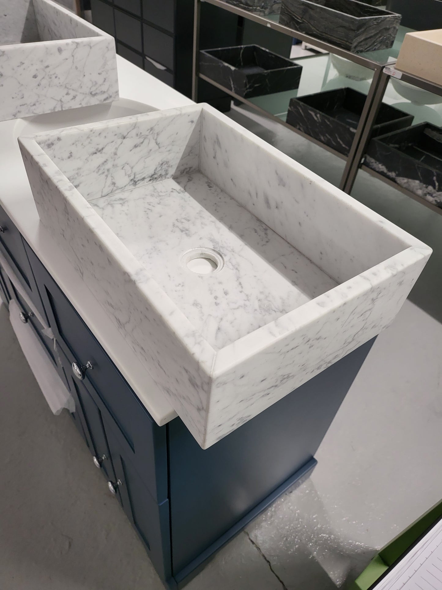 Carrara Marble Honed sit on basin