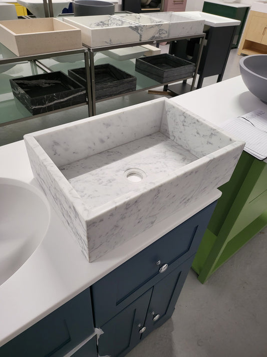 Carrara Marble Honed sit on basin