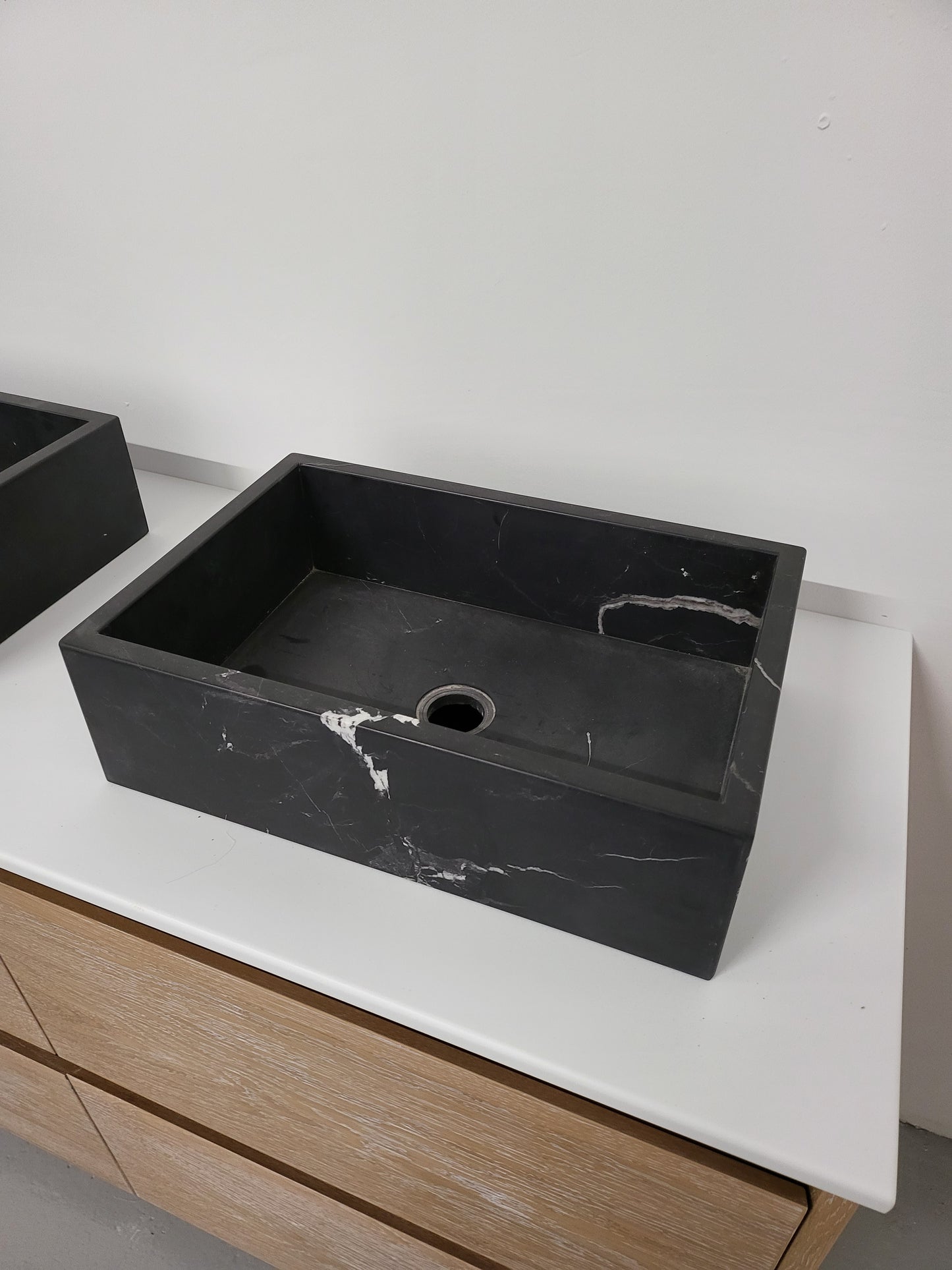 Nero Marquina Marble Honed sit on basin