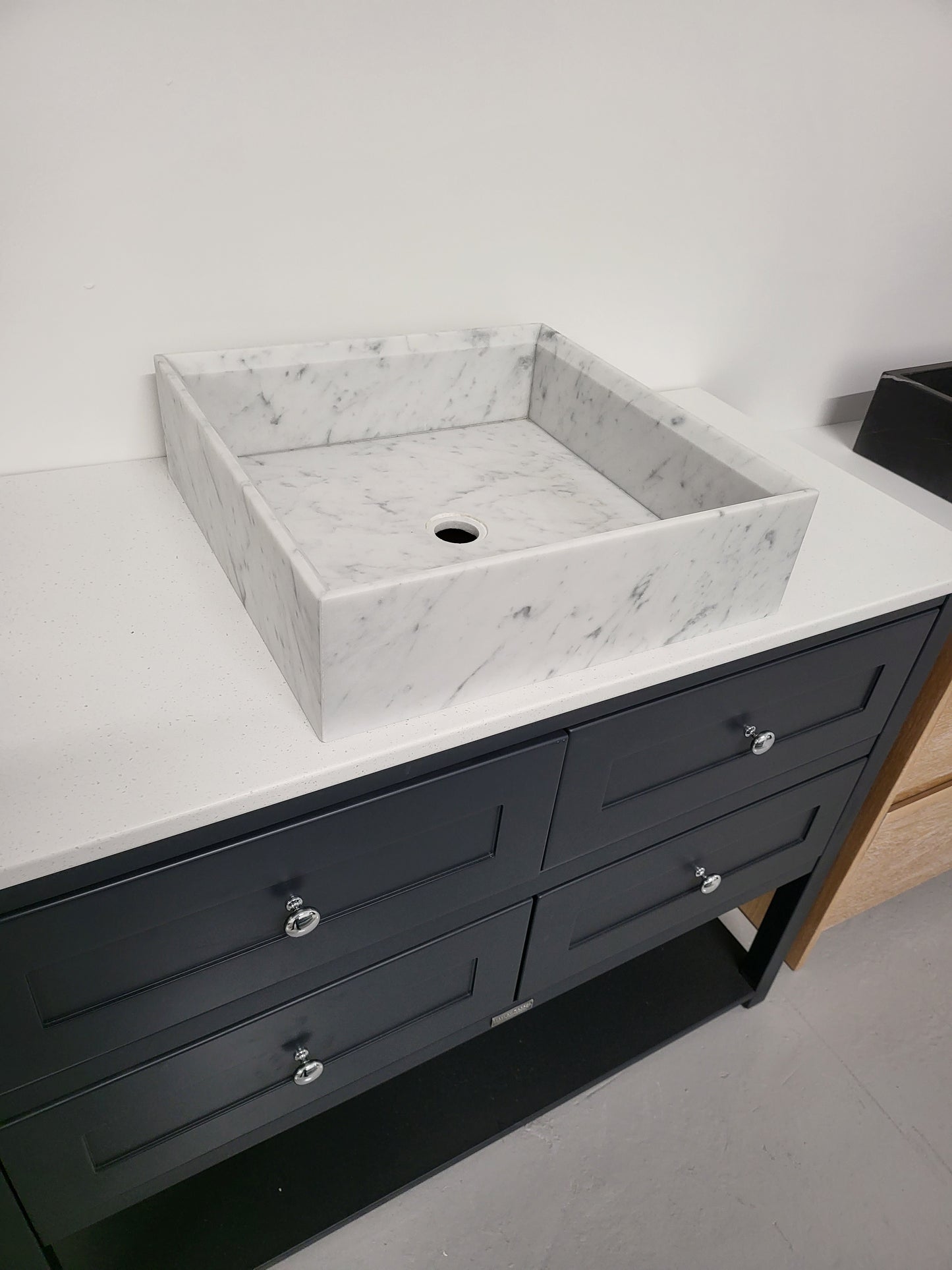 Carrara Marble Honed sit on basin