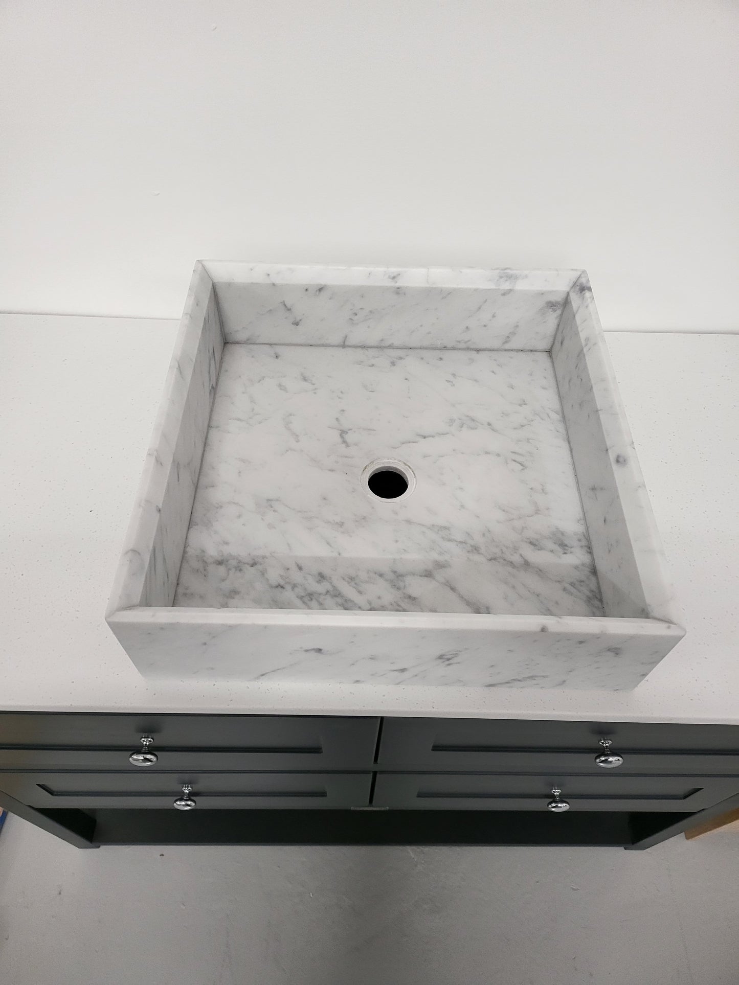 Carrara Marble Honed sit on basin