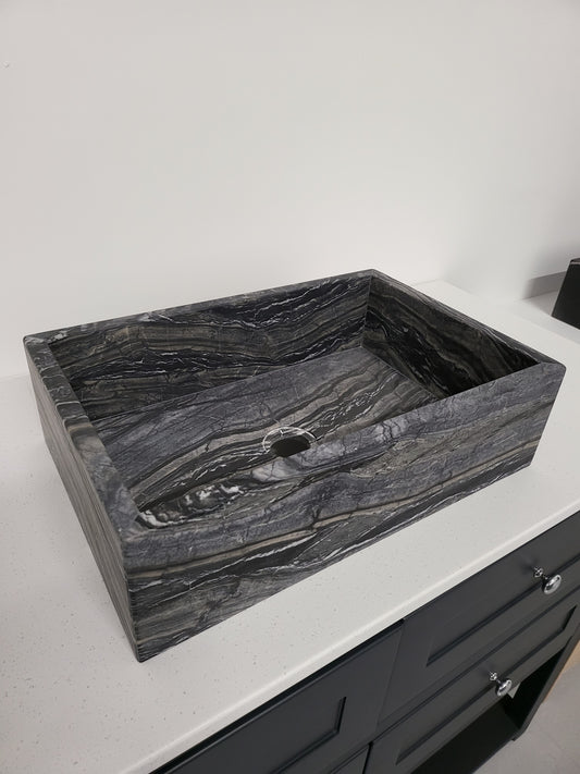 Zebra Marble Honed sit on basin