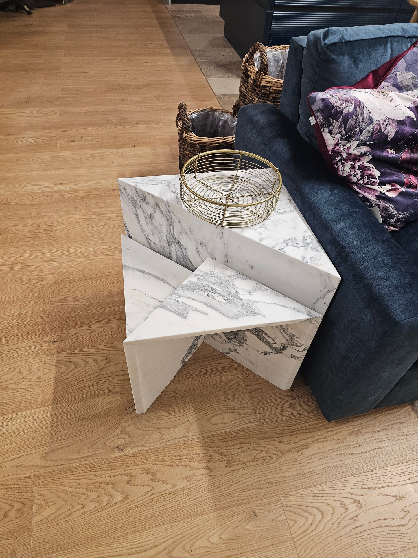 Arabescatto Honed Marble Nesting Tables