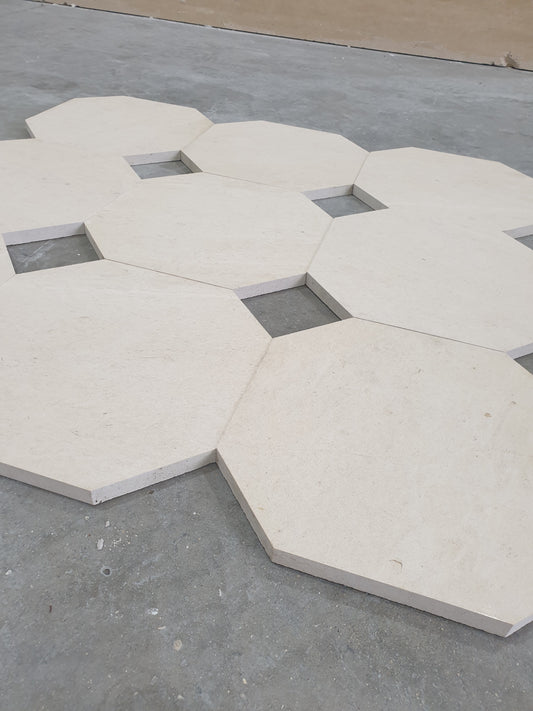 Combe Brun 330 x 330 x 20mm, all corners clipped to take 110mm Cabouchons