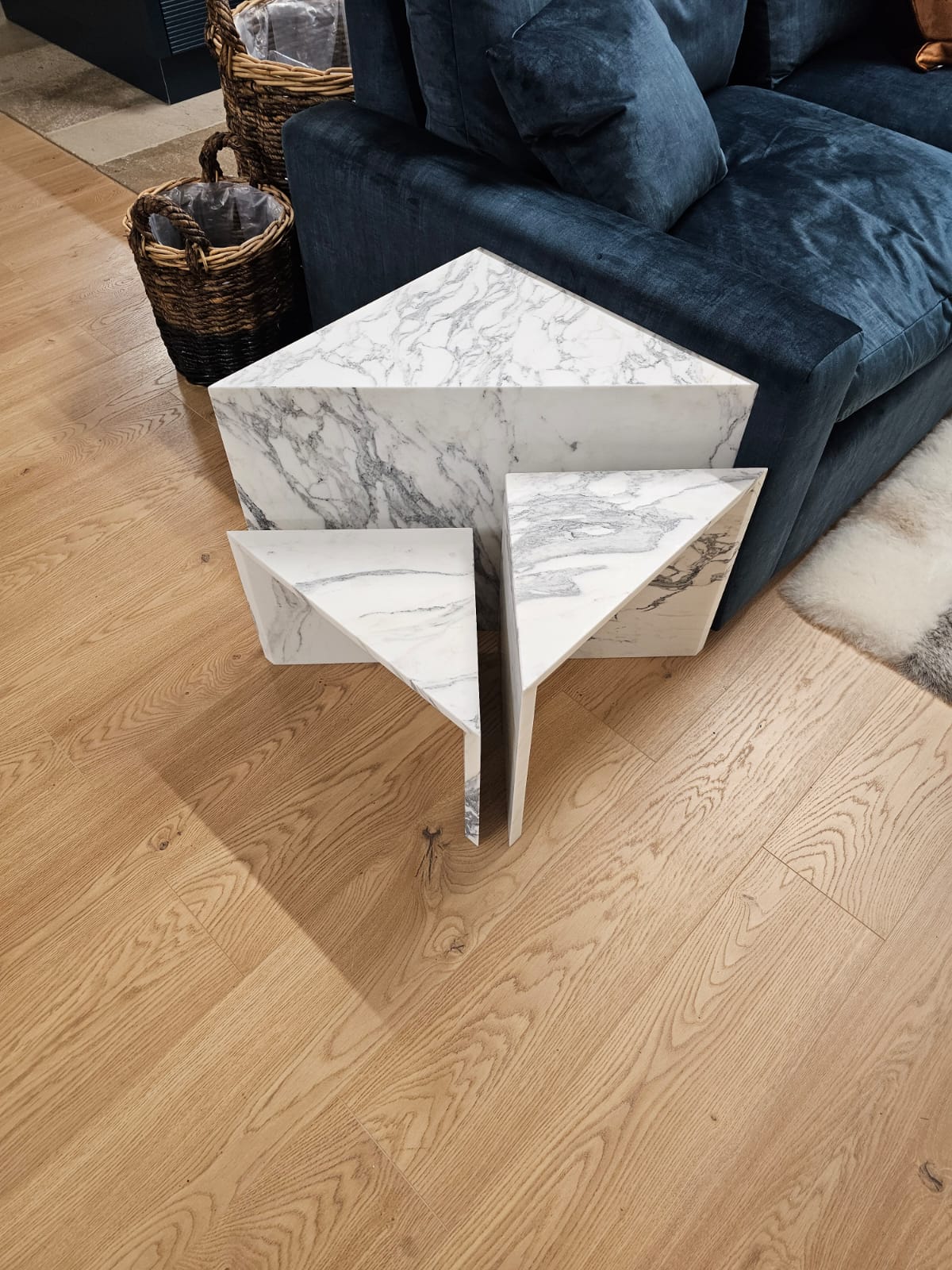 Arabescatto Honed Marble Nesting Tables