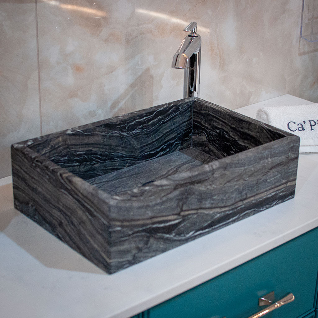 Zebra Marble Honed sit on basin