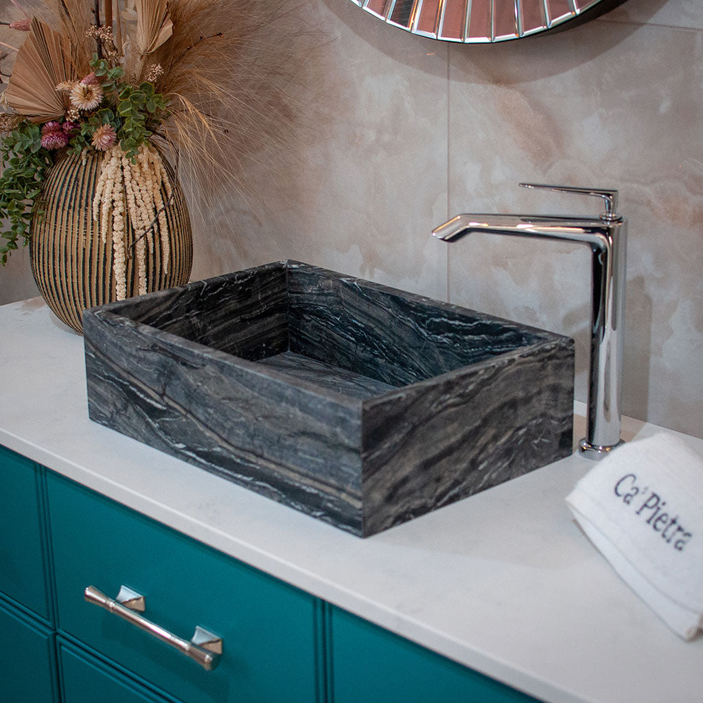 Zebra Marble Honed sit on basin